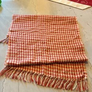 Alpaca 111 Baby Alpaca Orange and off white scarf